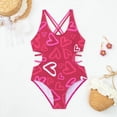 thumbnail image 2 of Gubotare Little Girl Swimsuit Girls One Piece Swimsuits Striped Rainbow Bathing Suit Swimwear Size 7-8 (Hot Pink,7-8 Years), 2 of 6