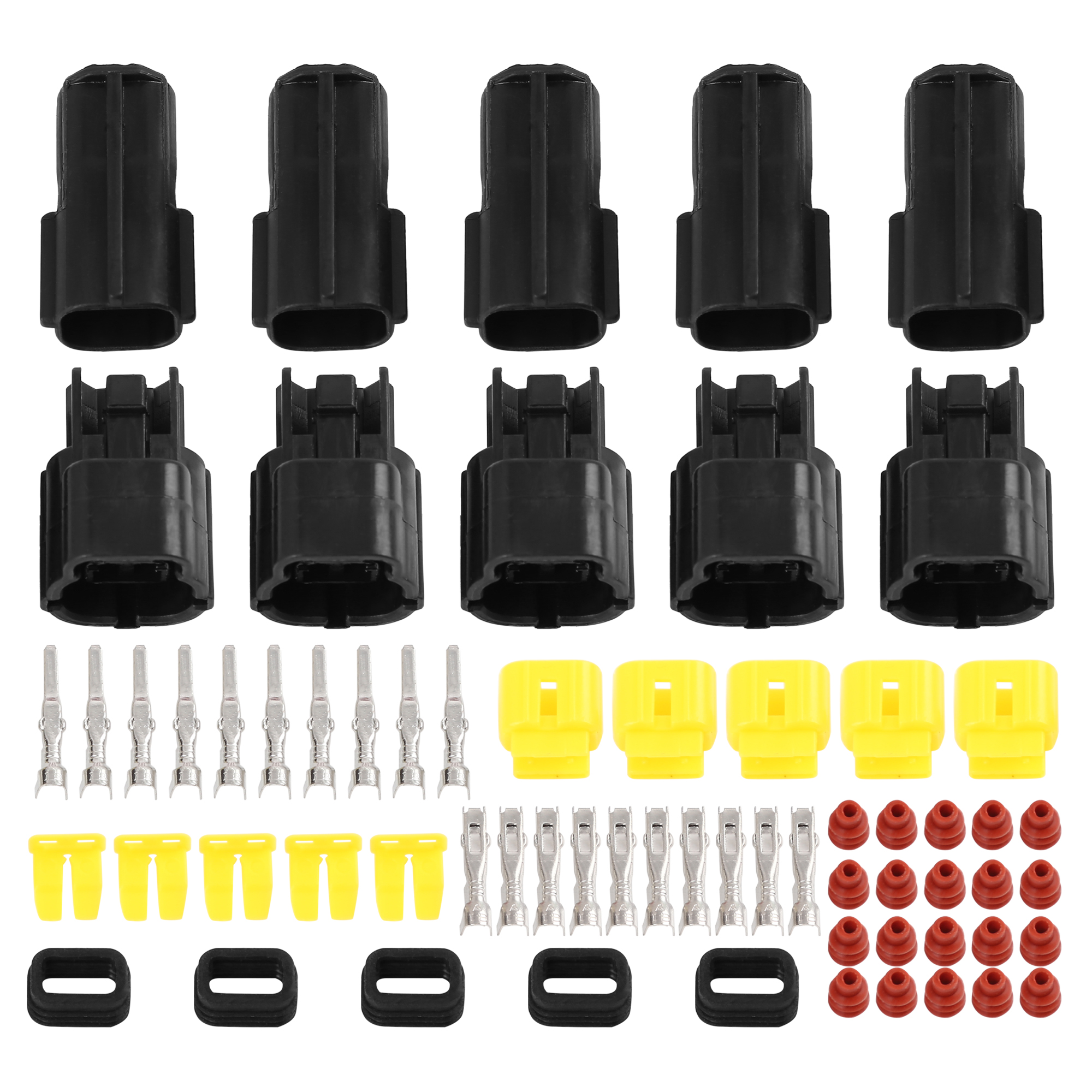 2 Pins Way Car Waterproof Electrical Sockets Automotive Connector 1.8mm