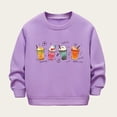 thumbnail image 3 of MEZZALL Girls Sweatshirts Autumn Winter Long Sleeve Plus Size Halloween Pumpkin Print Casual Thick Warm Crewneck Children Wear Pullover , Purple, 3 of 3