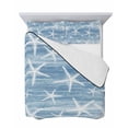 thumbnail image 7 of Quilts Twin-XL Size Bedding Set, Blue Coastal Starfish Lightweight Quilted Comforter, Nautical Summer Beach Ocean Soft Reversible Bedspread Coverlet with Pillow Covers for All Season, 68" x 98", 7 of 7