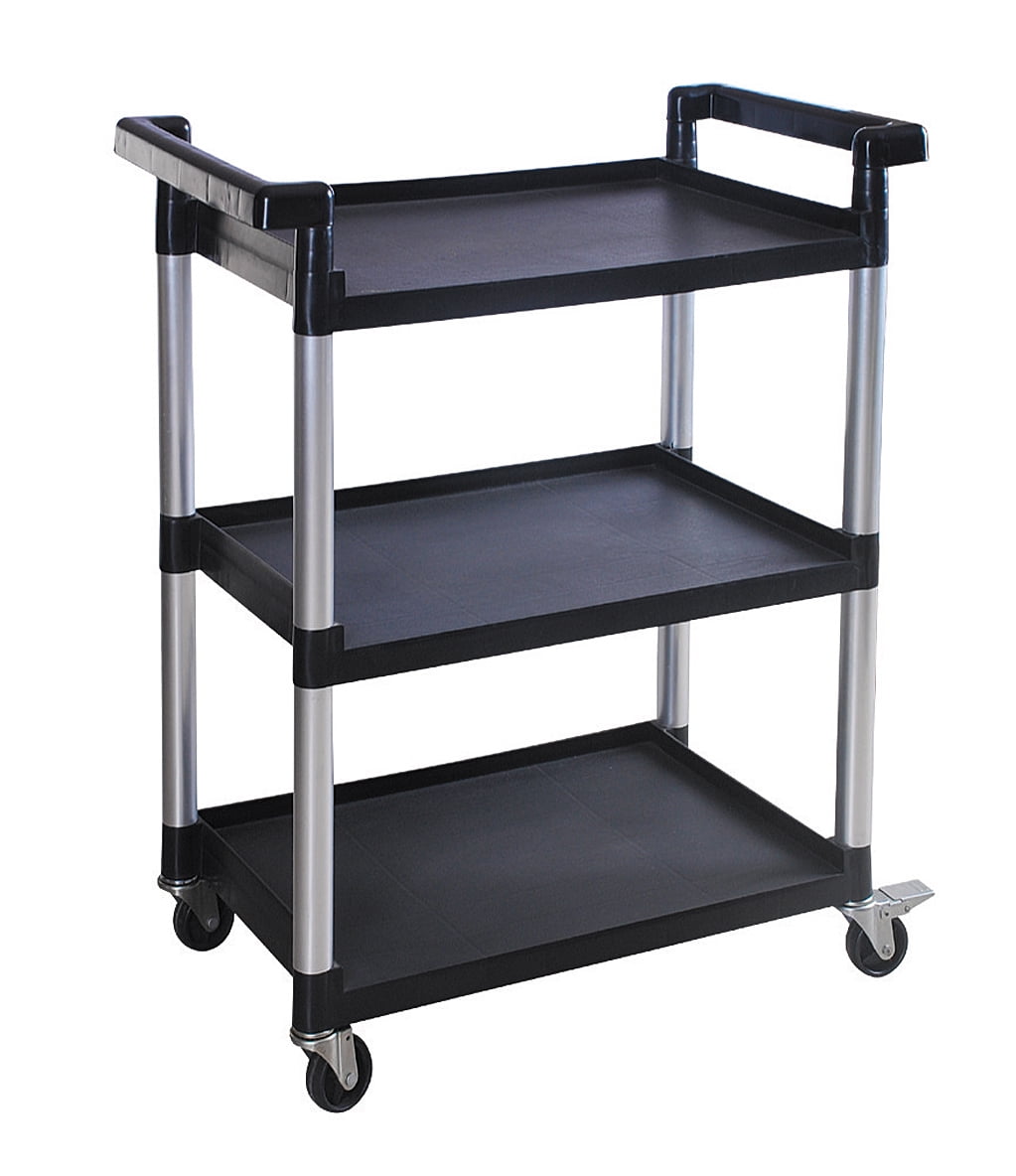 MaxWorks 80774 3-shelf Utility Plastic Cart With Wheels-225 Lbs MAXIMUM Capacity for sale online 