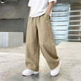 thumbnail image 4 of Bixock Fall Cotton Sweatpants for Boys High Waist Straight Leg with Side Pockets Kids Solid Color Loose Casual Wide Leg Trousers Comfortable Workout Activewear Boys Clothings Size 5-6Years, 4 of 6