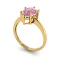 thumbnail image 2 of 2 ct Pear Cut Simulated Pink Diamond Solitaire Engagement Ring for Women in 18K Yellow Gold, 2 of 5