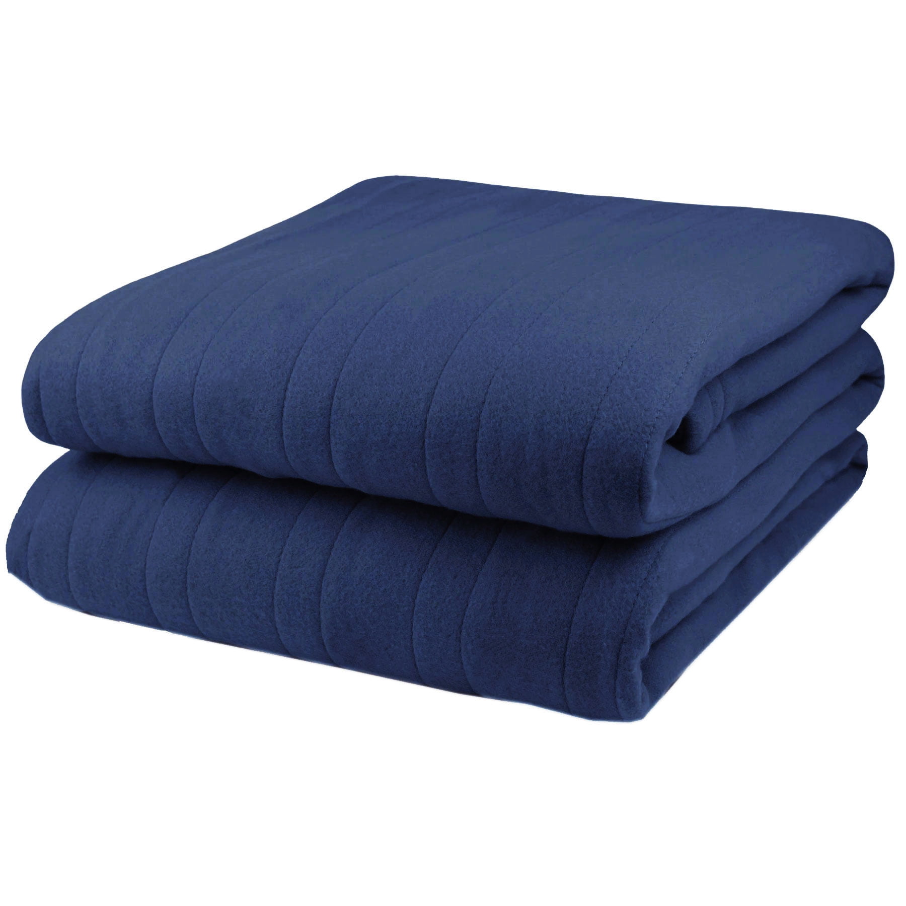 Pure Warmth Polar Fleece Electric Heated Warming 50x60 Throw Blanket Navy Blue
