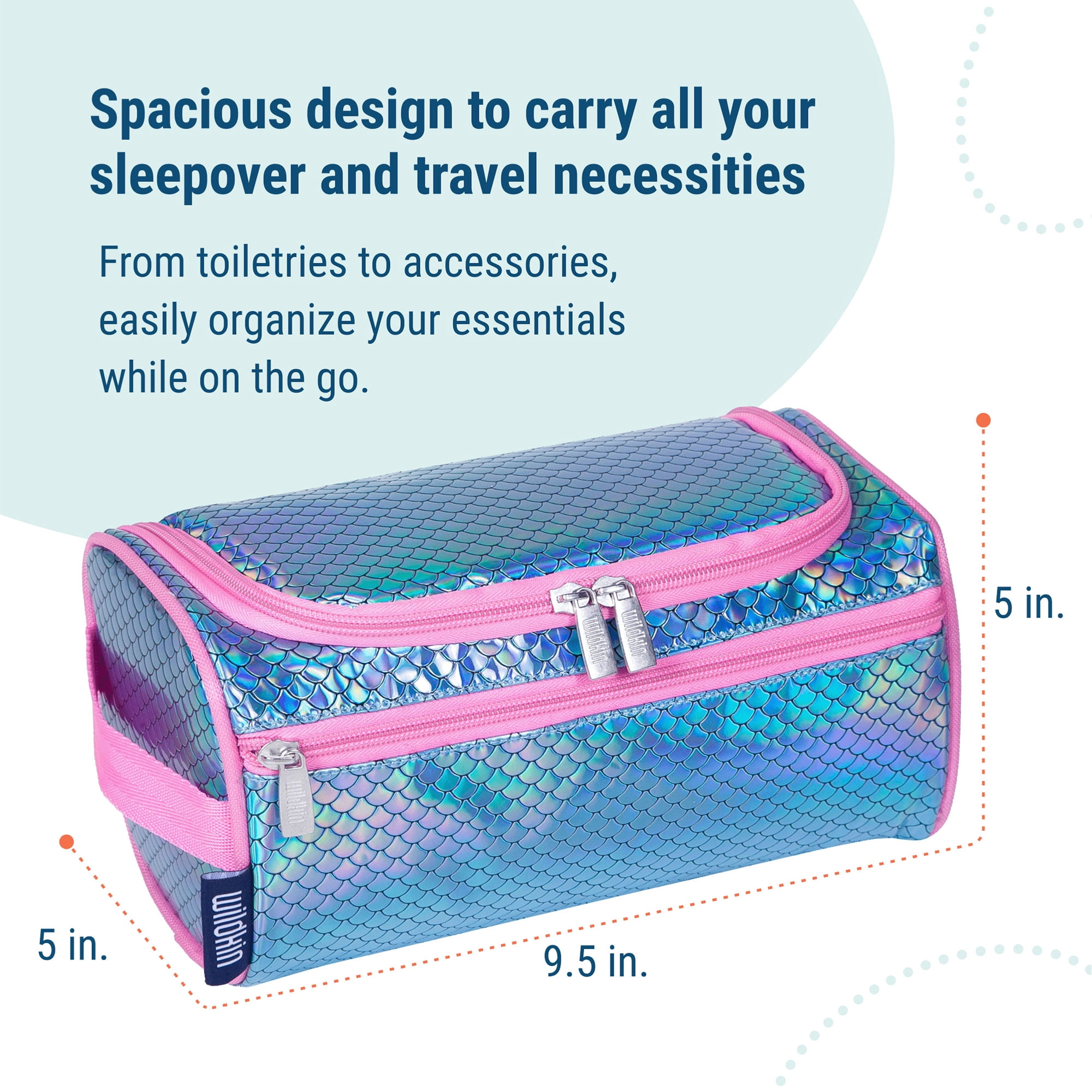 Wildkin Kids Travel Toiletry Bag (Mermaid Scales)