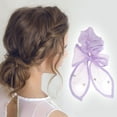 thumbnail image 2 of Unique Bargains 1 Pc Grace Rhinestones Bow Scrunchie Hair Elastic Band Purple, 2 of 5