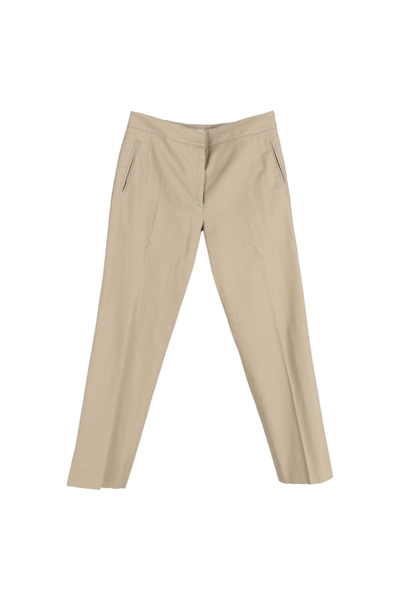 Pre-Owned Givenchy Straight Leg Trousers in Beige Cotton