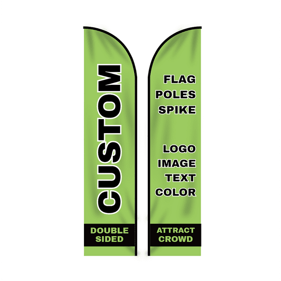 11.5ft / 3.5m Custom Feather Flag Kit with Poles Stake for Shop Business