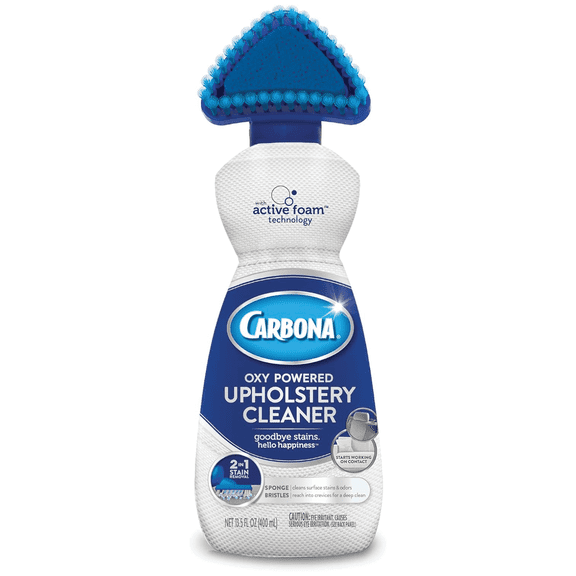 Carbona Oxy-Powered Upholstery Cleaner, Stain Remover with Brush & Sponge, 13.5 Oz