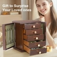 thumbnail image 6 of Kendal Wooden Jewelry Box for Women, Wooden Jewelry Organizer, 5-Layer Jewelry Organizer Box with Side Door, Jewelry Holder Organizer for Earrings, Necklaces, Rings  WJ5CSKMHT, 6 of 7