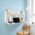 thumbnail image 4 of ToppiJoy Wall Mounted Desk, Wall Desk Fold Down with Drawer Shelves, for Small Spaces, Office Home Kitchen White, 4 of 9