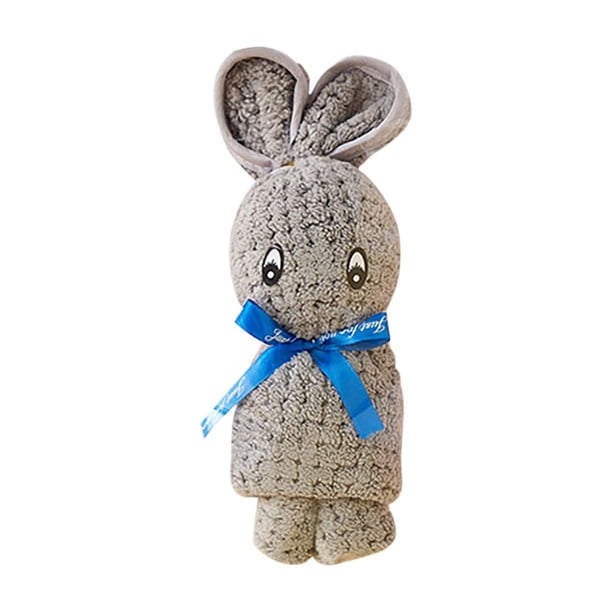 Toallas de baño de coral polar, pequeñas toallas cuadradas, pañuelos, lindos conejos en forma de recuerdo, regalo.