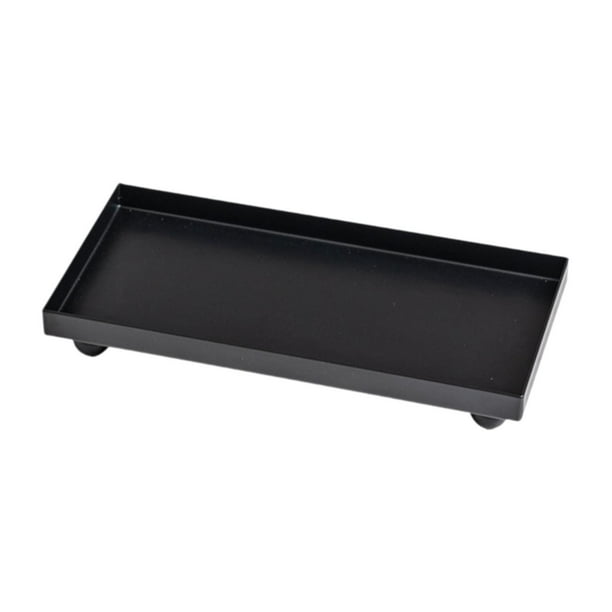 Bandeja para tocador de baño, organizador para pulseras, collares, anillos y joyas. negro