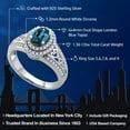 thumbnail image 3 of Gem Stone King 1.36 Cttw London Blue Topaz Engagement Ring for Women | 925 Sterling Silver | Oval 6X4MM | Gemstone Birthstone | Available in Size 5, 6, 7, 8, 9, 3 of 6