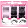 thumbnail image 3 of Fluffier Lash Clusters 150D 200D Thick Eyelash 12-20mm Cluster Eyelash Extensions 320pcs Individual Lashes DIY Salon Effect Lash Extension Clusters for Beginners (150D+200D, 12-20mm), 3 of 6