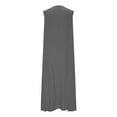thumbnail image 5 of Ecqkame Womens Cotton Linen Dresses Summer Casual Loose Crew Neck Sleeveless Holiday Dress Trendy Solid Color Lightweight Long Dress 02-Gray L, 5 of 6