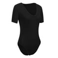 thumbnail image 2 of SHCKE Women's Short / Long-Sleeve Bodysuit Tops Slim Fit Stretchy Bodysuit Jumpsuits, 2 of 6