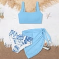 thumbnail image 2 of MuXiKeJi Clothes Rash Guard for Girls Long Sleeve 3 Piece Teens Swimsuits Zip Up Bathing Suit with Pockets Boyshorts (6-16Y), 2 of 3
