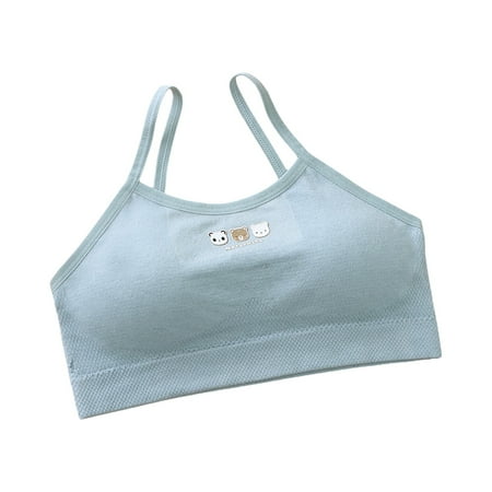 Kureaily Teen Girls Seamless Training Bras Adjustable Straps Sports Bras Cotton Cropped Training Bra One Size