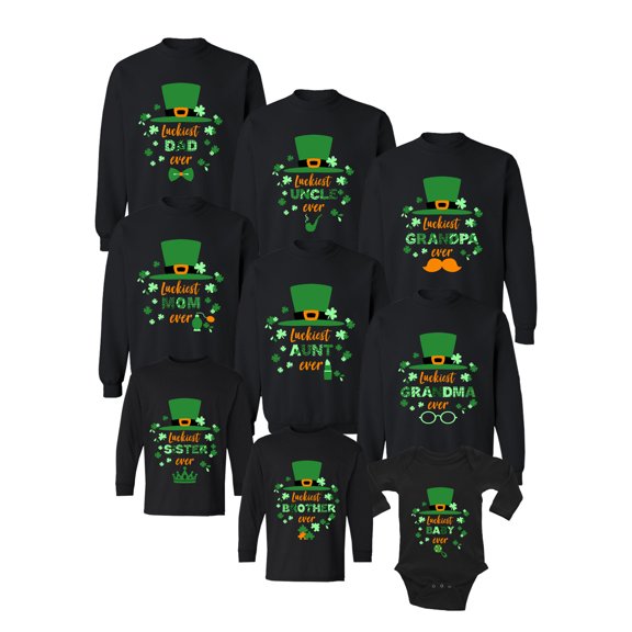 Matching Family Paddys Day 2021 Sweatshirt - Mom Dad Uncle Aunt Sister Brother Grandpa Grandma Baby - Lucky Irish Set