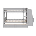 thumbnail image 5 of Mirightone Full over Full Wood Bunk Bed with Desk, Bunk Bed with Storage Drawers and Bookshelves, Wooden Bunk Bed for Adults Teens, Gray, 5 of 7