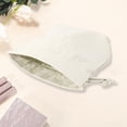 thumbnail image 2 of 1 Pc Bolsa de Cosméticos Portátil para Mujeres con Cierre de Cuerda para Vacaciones y Viajes de Negocios PU Arena Blanca, 2 of 3