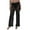 Black, variant on Lenpel Women's Beach Pants High Waisted Drawstring Hollow out Wide Leg Crochet Boho Pants Cover up Pants