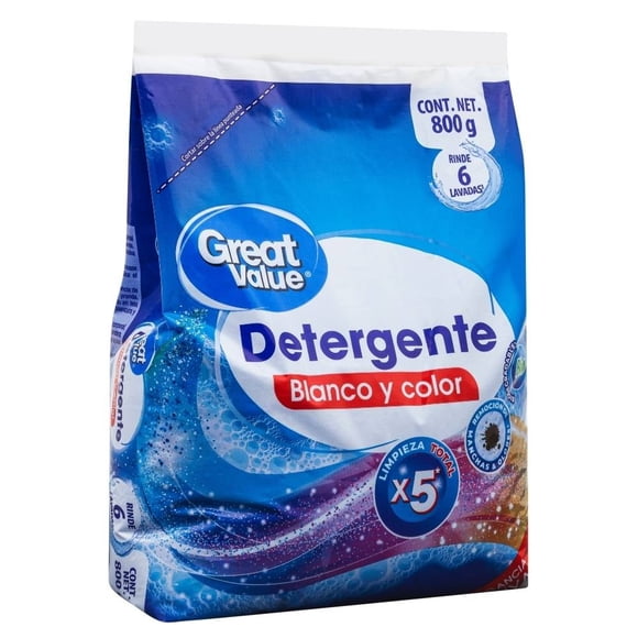 Detergente en polvo Great Value 800 gr