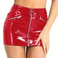 thumbnail image 5 of Women Sexy Leather Skirt, Glossy PVC Leather, Sexy Zipper Open Crotch, Shiny Latex Bag Hip Skirt for Sex, 5 of 9