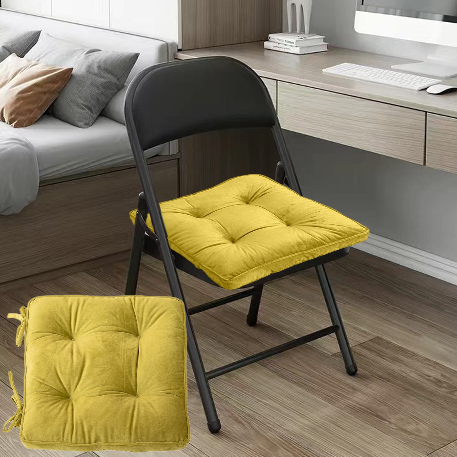 EGNMCR Velvet Solid Chair Cushion Super Soft Plush Comfortable And Breathable Seat Cushion Easy To Carry Suitable For Kitchen Dining Room Living Room