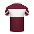 thumbnail image 3 of DDAPJ pyju Color Block Polos for Men 2025 Fashion Striped Golf Shirt Business Casual Short Sleeve Collared T-shirt Holiday Sales Wine L, 3 of 5