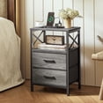 thumbnail image 2 of Mesa de noche Huuger, juego de 2 con cargador USB-C, gris, 2 of 9