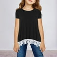 thumbnail image 2 of Gubotare Crop Tops for Kids Toddler Girl's Drop Shoulder Short Sleeve Round Neck Crop Tee Top Size 8T 9T (Black,8-9 Years), 2 of 4