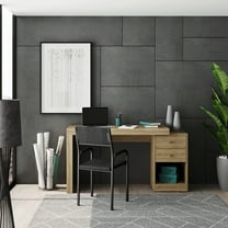 Techni Mobili Cassa Expandable Home Office Desk, Pine RTA-988D-PN