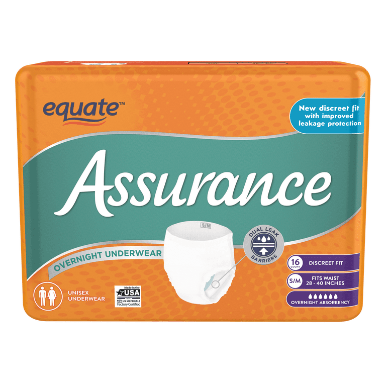 Assurance Underwear for Men, Maximum Absorbency, Small/Medium, 40