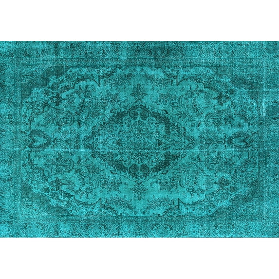 Ahgly Company Indoor Rectangle Oriental Light Blue Industrial Area Rugs, 2' x 5'