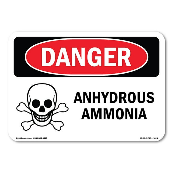 OSHA Danger Sign - Anhydrous Ammonia | Plastic Sign | Protect Your Business, Construction Site, Warehouse & Shop Area | Made in The USA