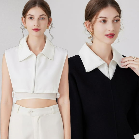 False Collar Detachable Half Shirt Blouse Fake Collar Big Pointed Cotton Collar Elegant for Women Girls