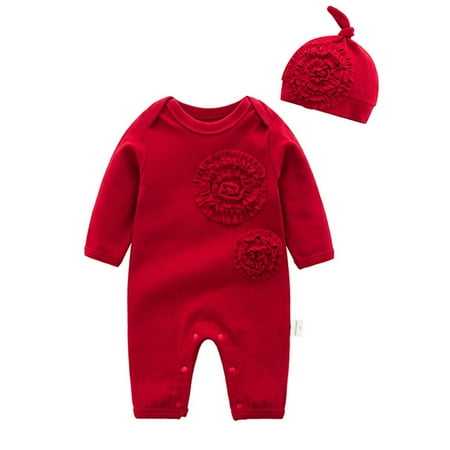 

fvwitlyh Girls Jumpsuits & Rompers Clothes Girls Dresses Baby Unsiex WInter Autumn Solid Warm Long Sleeve Romper Baby Girl Western Clothes