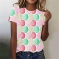 thumbnail image 2 of Lorytime Women T Shirt Easter Short Sleeve Shirts Crew Neck Summer Trendy Tops Easter Egg Loose Basic Outfit Pink L, 2 of 5