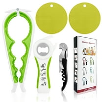 Jar Opener for Weak Hands, Seniors with Arthritis, 5 in 2 Multi Function Bottle Opener Lid Opener For Arthritic Hands with Non Slip Rubber Jar opener Gripper Pad,Green
