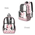 thumbnail image 2 of Whosucclay Watercolor Cherry Blossom with Gradient Salamander 17 Inch Clear Backpack for Girls Boys, Large Capacity Transparent Backpack for Middle School, 2 of 10