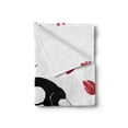 thumbnail image 2 of Modern Soft Flannel Fleece Throw Blanket, Kitty Sleeping Surrounded by Tulips Cat Animal Pet Creature Print, Cozy Plush for Indoor and Outdoor Use, 50" x 60", Black White Pink, by Ambesonne, 2 of 6
