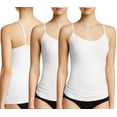 thumbnail image 3 of ToBeInStyle Women's Pack of 3 Fitted Slimming Adjustable Spaghetti Strap Camisole - White - L/XL, 3 of 3