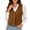 Khaki, variant on HomeDM Women's Faux Suede Vest V Neck Button Down Waistcoat with Pockets Sleeveless Jacket