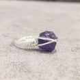 thumbnail image 3 of Natural Amethyst Ring, Rough Amethyst Gemstone Ring, Feb Birthstone, Wire Band, 925 Sterling Silver, Womens Ring, Christmas, Thanksgiving, Handmade, Statement Jewelry, Rough Gemstone Jewelry, 3 of 6