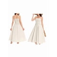 thumbnail image 3 of Women'S Summer Maxi Dress Sleeveless Sundress Strap Smocked Beach Dresses Milky White XXL, 3 of 6