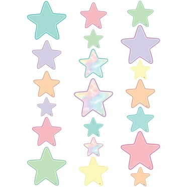Teacher Created Resources Pastel Pop Star Accents - Assorted Sizes, 60 Per Pack, 3 Packs