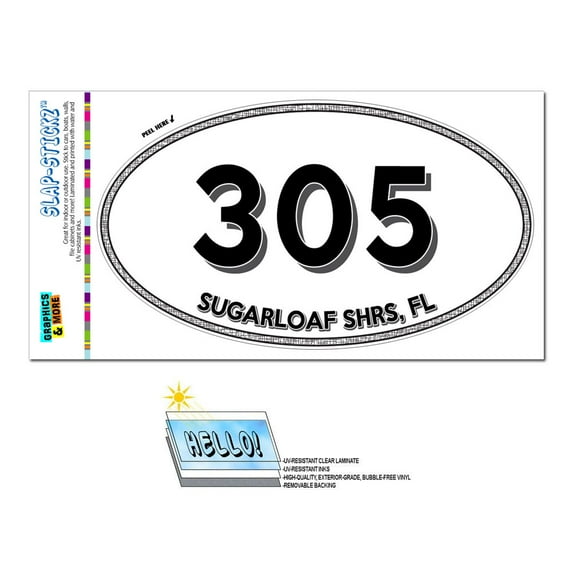 305 - Sugarloaf Shrs, FL - Florida - Oval Area Code Sticker