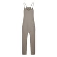 thumbnail image 7 of Lenpel Jumpsuits for Women Sleeveless Spaghetti Strap V Neck Straight Leg Rompers Casual Loose Overalls with Pockets, 7 of 7